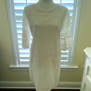 White J Crew bell sleeve dress